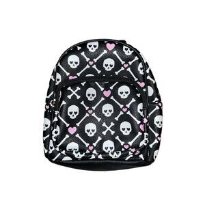 NWT Claires Crossbone and Hearts Spooky Cute Mini Backpack